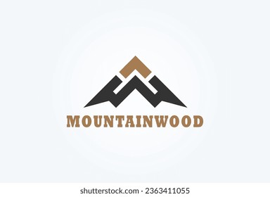 Letter W Mountain Logo. letter W with Mountain combination. flat design logo template. vector illustration