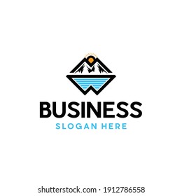 Letter W Mountain Logo Design