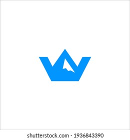letter W mountain logo design vector sign 