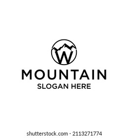 Letter w Mountain logo design