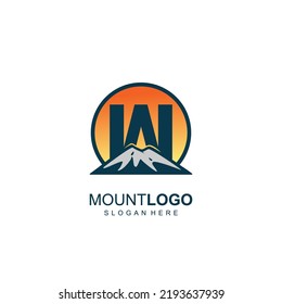 Logo des Buchstaben W des Berges. Vorlage für das Logo von Mountain Advanture Symbol Company entdecken