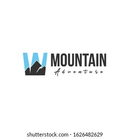 letter w mountain logo vector