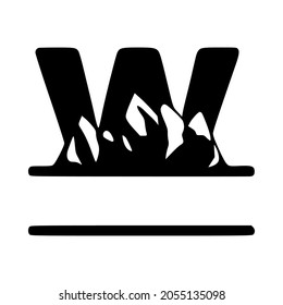 Letter w and mountain personalized monogram. Vector logo, emblems or initial design.
