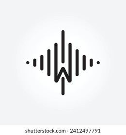 letter W Music logo design collection with gradient style