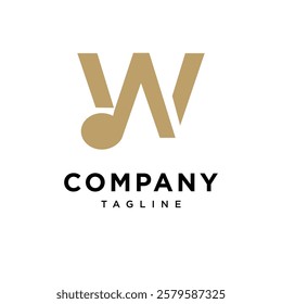 Letter W Music Note Logo Icon Vector