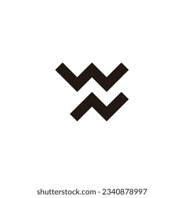 Letter w and N geometric symbol simple logo vector