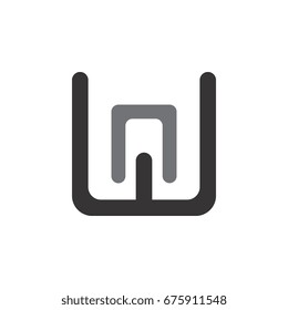 letter w and n logo