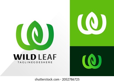 Letter W Nature Leaf Logo Vector Design, Creative Logos Designs Concept for Template