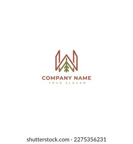 
Letter W nature logo vector design template