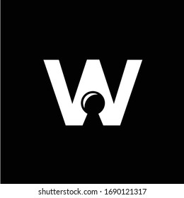 Letter W with negative space security logo icon design. vector illustrations