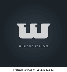 Letter W and number 11 (eleven). W11 logo. Vector design element or icon. 11W logotype. 