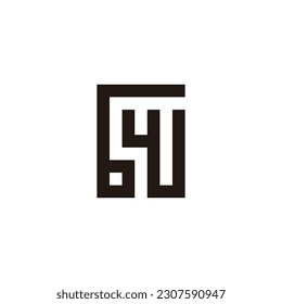 Letter w number 6 square geometric symbol simple logo vector