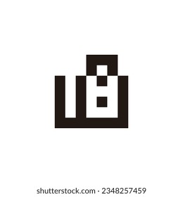 Letter w number 8 square geometric symbol simple logo vector