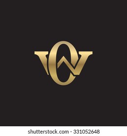 letter W and O monogram golden logo