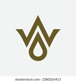 letter W oil drop water liquid luxury logo design