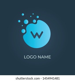 Letter "W" on circle logo isolated. Alphabet vector