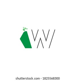 Letter W on hexagon icon design concept