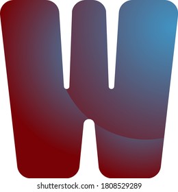 The letter W on isolated background