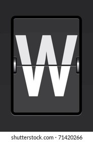 letter w  on a mechanical timetable
