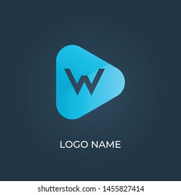 Letter "W" on triangle logo isolated. Alphabet vector image