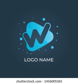 Letter "W" on triangle logo isolated. Alphabet vector