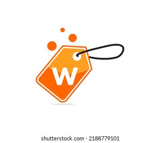 Letter W Online Shop Logo vector. online shop logo design template