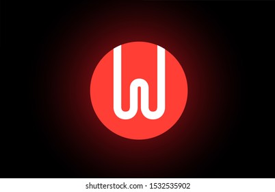 letter W orange white logo circle alphabet for company logo icon design. Suitable for a corporate or business design