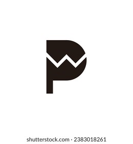 Letter W in Letter P geometric symbol simple logo vector
