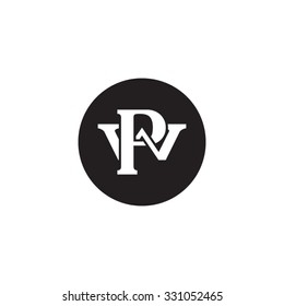 letter W and P monogram circle logo