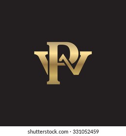 letter W and P monogram golden logo