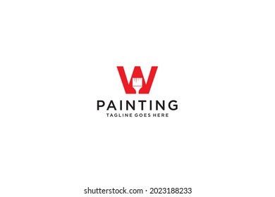 Letter W for paint logo, paint services logo, paint logo