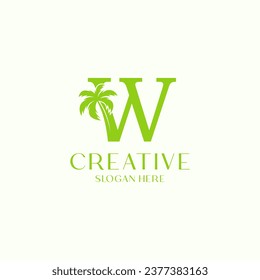 Design-Vorlage für Logo-Designs von Letter W Palm