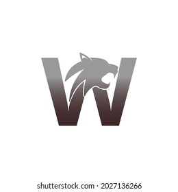 Letter W With Panther Head Icon Logo Vector Template