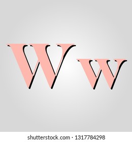 letter W peach