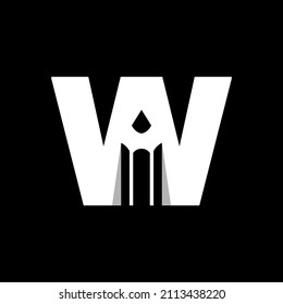 Letter W Pencil Logo Design Template Inspiration, Vector Illustration.