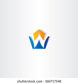 letter w pentagon vector icon logo business