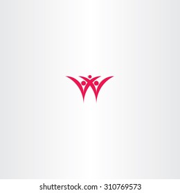 letter w people family sign logo 