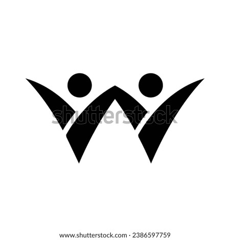 letter w people logo template, letter w people logo elements, letter w people vector