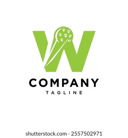 Letter W Pickleball Logo Icon Vector
