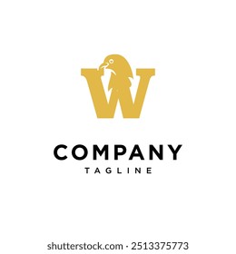 Letter W Pigeon Logo Icon Vector
