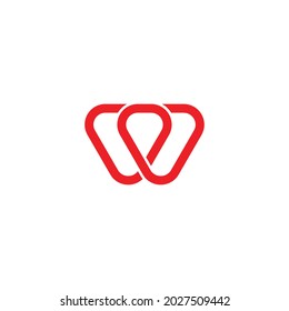 letter w pin location infinity line curves logo vector