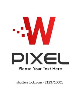 Ilustración de la plantilla de logotipo de píxeles con letra w. adecuado para logotipo de negocios, App Industry, icono de aplicación, etc. Fácil de editar, cambiar de tamaño, color y texto.