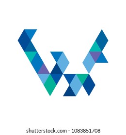 Letter W Pixel Triangle or M Letter