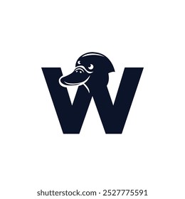 Letter W Platypus logo icon vector.