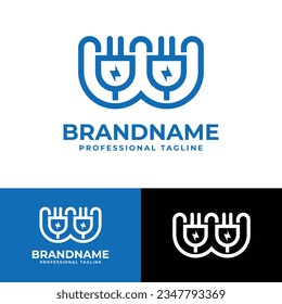 Letter W Plug Logo, suitable for any business related to Plug with W initial.