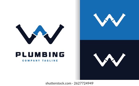 Letter W with Plumbing Logo