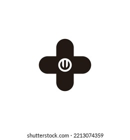 Letra W plus, símbolo geométrico circular símbolo simple vector