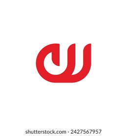 letter w power button simple geometric logo vector 