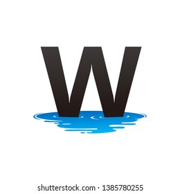 Letter W and Puddle Water Logo Template Design Vector, Emblem, Design Concept, Creative Symbol, Icon