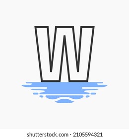 Plantilla de diseño con logotipo de agua de charco, Emblema, Concepto de diseño, símbolo creativo, icono